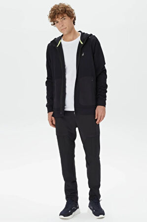 Erkek Nautica Standart Fit Kapüşonlu Sweatshirt - Siyah | XS