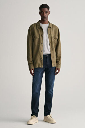 Erkek Extra Slim Fit Orta Bel Jean Pantolon - Koyu Lacivert | 32/32