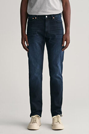 Erkek Extra Slim Fit Orta Bel Jean Pantolon - Koyu Lacivert | 34/32