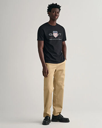 Erkek Regular Fit Bisiklet Yaka Logolu T-shirt-Siyah | M