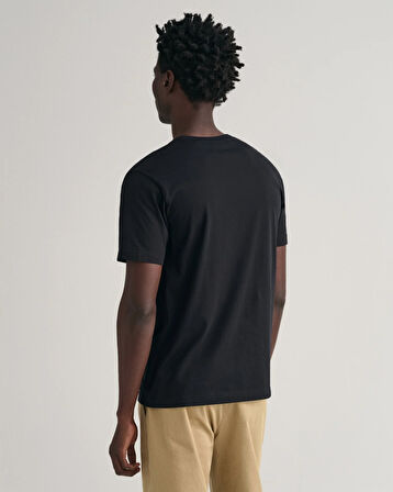Erkek Regular Fit Bisiklet Yaka Logolu T-shirt-Siyah | M