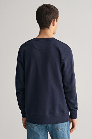 Erkek Bisiklet Yaka Sweatshirt - Lacivert | S