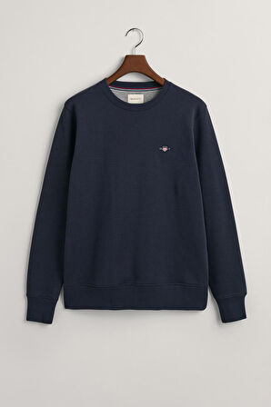 Erkek Bisiklet Yaka Sweatshirt - Lacivert | S