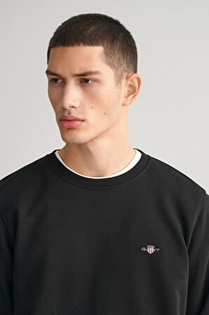 Erkek Bisiklet Yaka Sweatshirt - Siyah | M