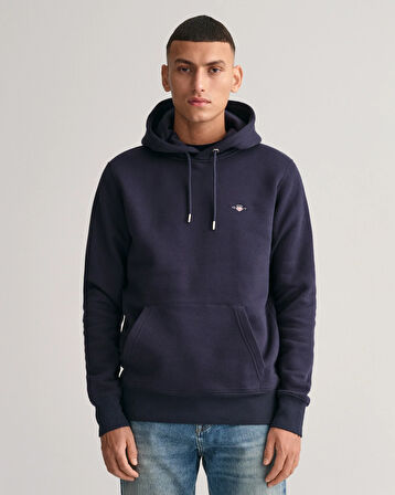 Erkek Regular Fit Kapüşonlu Sweatshirt-Lacivert  | S