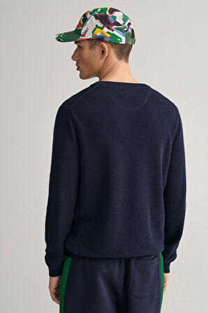 Erkek Regular Fit Bisiklet Yaka Logolu Kazak - Lacivert | S