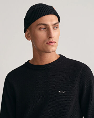 Erkek Regular Fit Bisiklet Yaka Kazak-Siyah | L