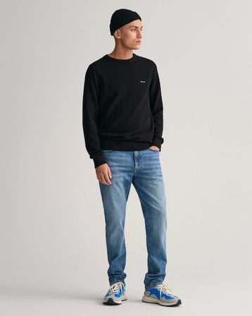 Erkek Regular Fit Bisiklet Yaka Kazak-Siyah | XXL