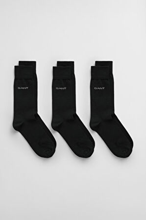 Erkek Mercerized 3'lü Pamuklu Çorap - Siyah | 38/32
