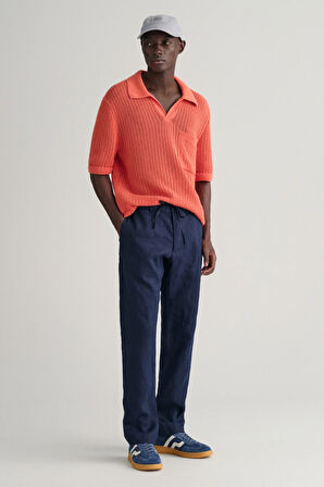 Erkek GANT Relaxed Fit Keten Pantolon - Lacivert  | L