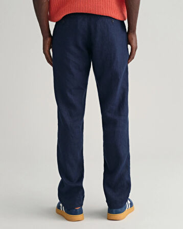 Erkek GANT Relaxed Fit Keten Pantolon - Lacivert  | L