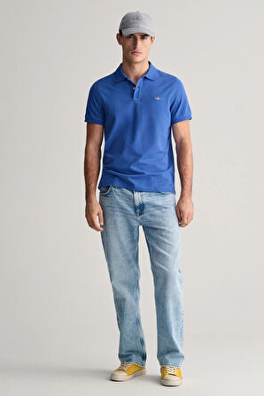 Erkek Gant Regular Fit Logolu Polo - Mavi  | L