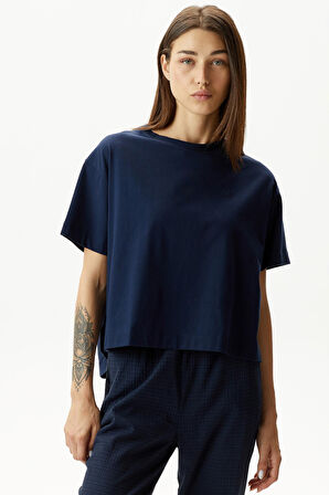 Kadın Relaxed Fit T-Shirt - Lacivert | M
