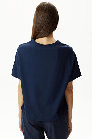 Kadın Relaxed Fit T-Shirt - Lacivert | M