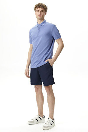 Erkek Slim Fit Polo T-Shirt - Mavi | XL