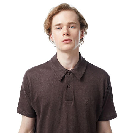 Erkek Classic Fit Kısa Kollu Polo - Kahverengi  | M
