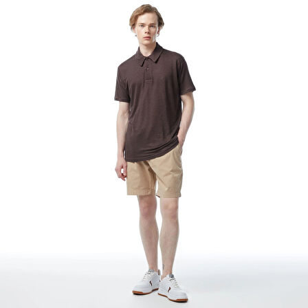 Erkek Classic Fit Kısa Kollu Polo - Kahverengi  | S