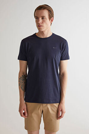 Erkek Slim Fit Bisiklet Yaka T-Shirt - Lacivert | XL