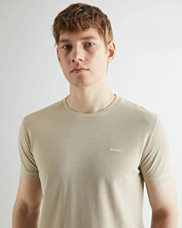 Erkek GANT Slim Fit Bisiklet Yaka T-shirt - Bej  | XL