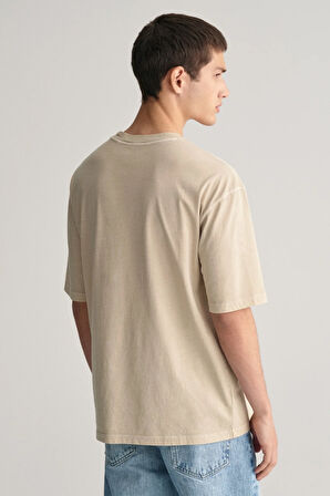 Erkek Gant Relaxed Fit Bisiklet Yaka Logolu T-shirt - Bej | M