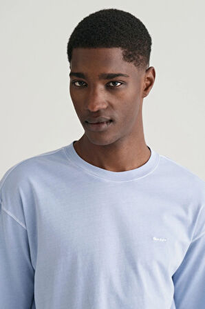 Erkek Gant Relaxed Fit Bisiklet Yaka Logolu T-shirt - Mavi  | M