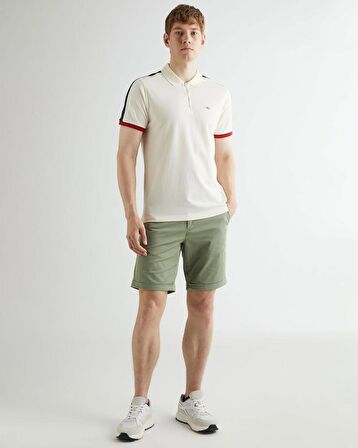 COLOR-BLOCK HALF ZIP PIQUE POLO