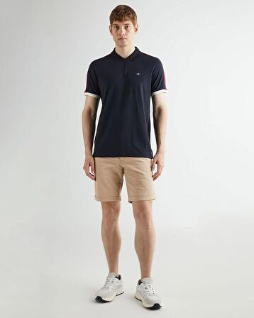 COLOR-BLOCK HALF ZIP PIQUE POLO