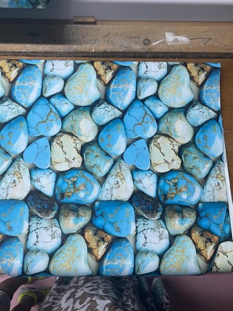 5D Özel Kumaş Keçeli Ütü Masası Kılıfı Masaya göre ayarlanabilir İpli Stoperli 55x140cm TURKUAZ TAŞ