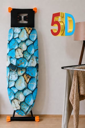 5D Özel Kumaş Keçeli Ütü Masası Kılıfı Masaya göre ayarlanabilir İpli Stoperli 55x140cm TURKUAZ TAŞ