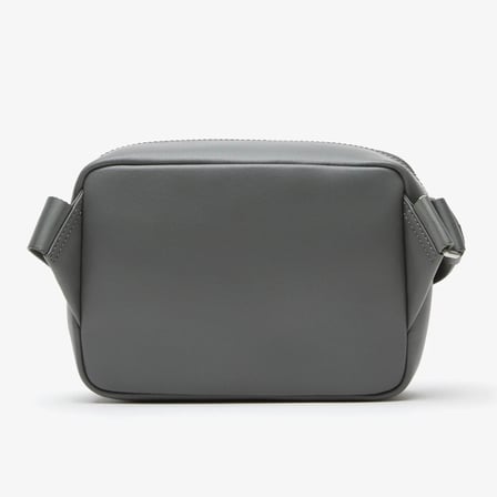 Lacoste Holiday Unisex Leather Bag 22*17*6 Hakiki Deri Ayarlanabilir Askılı Baskılı Unisex Postacı Çantası Gri