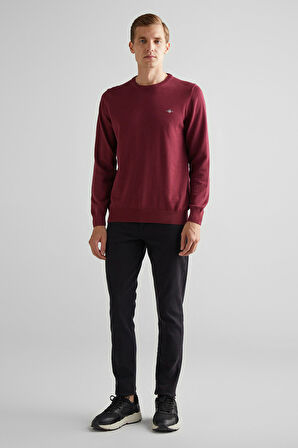 Erkek Regular Fit Bisiklet Yaka Kazak - Bordo | M