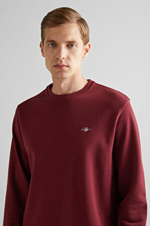 Erkek Bisiklet Yaka Sweatshirt - Bordo | L