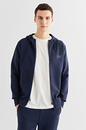 Erkek Relaxed Fit Kapüşonlu Logolu Sweatshirt - Lacivert  | S
