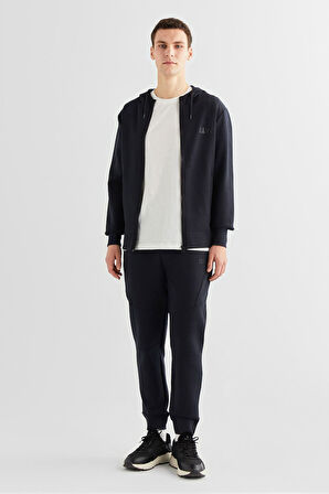 Erkek Relaxed Fit Kapüşonlu Logolu Sweatshirt - Siyah  | L
