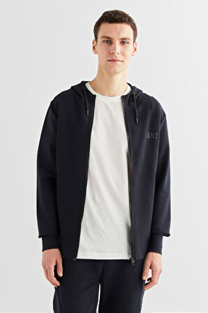 Erkek Relaxed Fit Kapüşonlu Logolu Sweatshirt - Siyah  | S