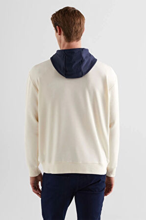 Gant Erkek  Krem Regular Fit Kapüşonlu Logolu Sweatshirt