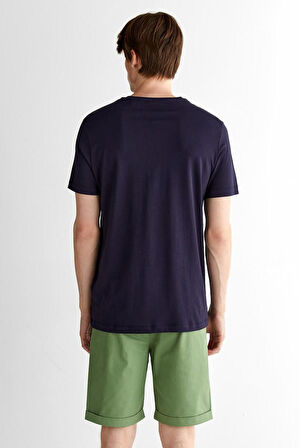 Erkek Regular Fit Bisiklet Yaka T-Shirt - Lacivert | S