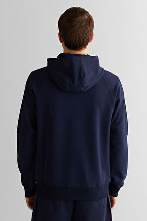 Erkek Regular Fit Kapüşonlu Sweatshirt - Lacivert | M