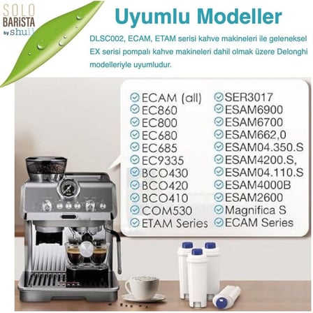Pure Kafe Ds012 - Delonghi için 2 Adet Kahve Makinesi Su Filtresi