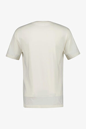 Erkek Regular Fit Bisiklet Yaka Logolu T-Shirt - Krem | M
