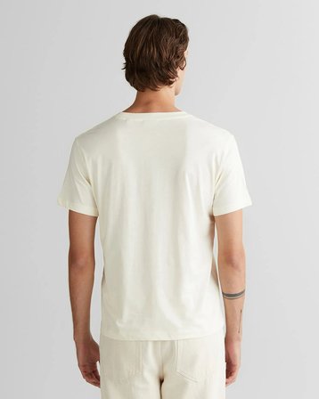 Erkek Regular Fit Bisiklet Yaka Logolu T-Shirt - Krem | S