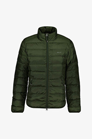 Erkek Regular Fit Dik Yaka Kaz Tüyü Mont - Yeşil | S