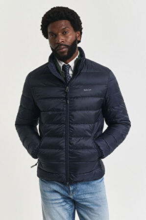 Erkek Regular Fit Dik Yaka Kapitoneli Şişme Mont - Lacivert | S