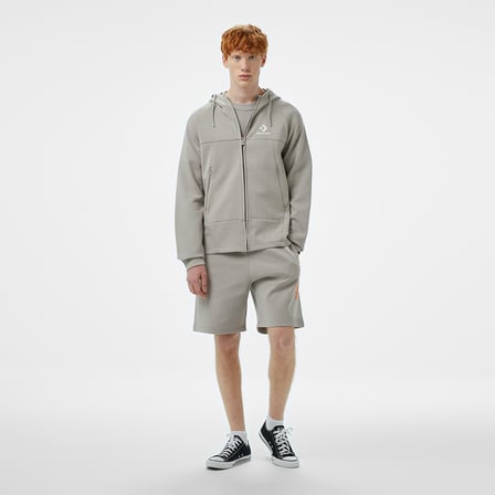Converse Star Chevron Erkek Gri Kapüşonlu Ceket