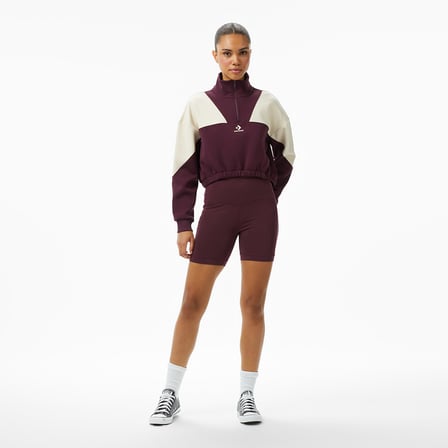 Converse Crop Kadın Bordo Dik Yaka Sweatshirt