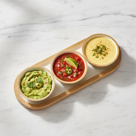 Mango Ağacı Standlı 3'lü Kase Seti - İçi Emaye Kaplama Doğal Ahşap Çerezlik ve Sosluk - 30 cm Sunum Tepsili Dekoratif Set (DÜZ DESEN)