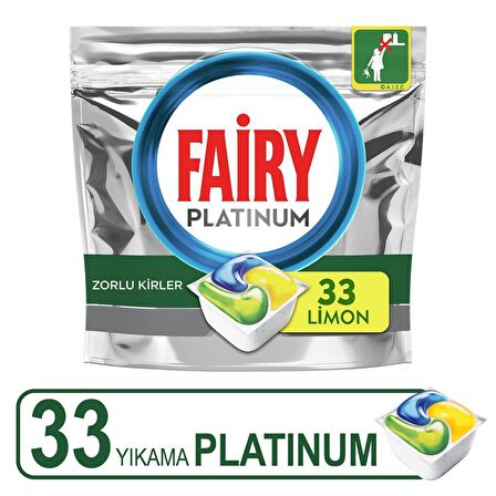 Fairy Platinum Limon Kokulu 33 Yıkama Tablet Bulaşık Makinesi Deterjanı 33 Adet 