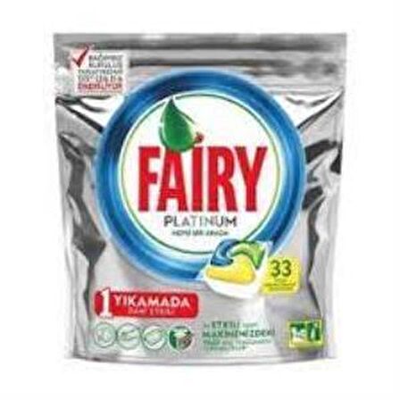 Fairy Platinum Limon Kokulu 33 Yıkama Tablet Bulaşık Makinesi Deterjanı 33 Adet 