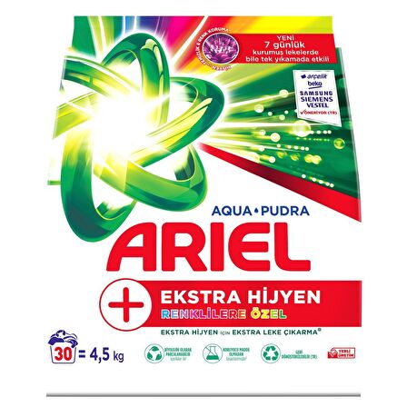 Ariel Aqua Pudra Renkliler İçin Toz Çamaşır Deterjanı 4.5 kg 30 Yıkama