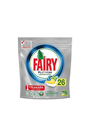 Fairy Platinum Limon Kokulu 26 Yıkama Tablet Bulaşık Makinesi Deterjanı 26 Adet 